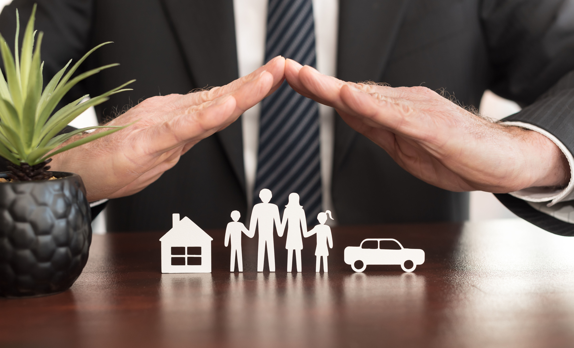 Concept of life, home and auto insurance